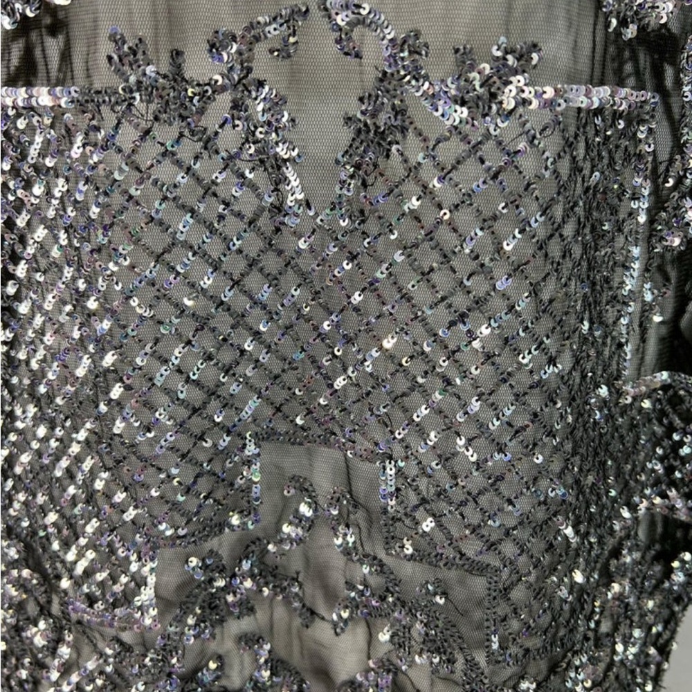 RARE Couture Libertine Embellished Black Sequin Top L - Picture 8 of 13